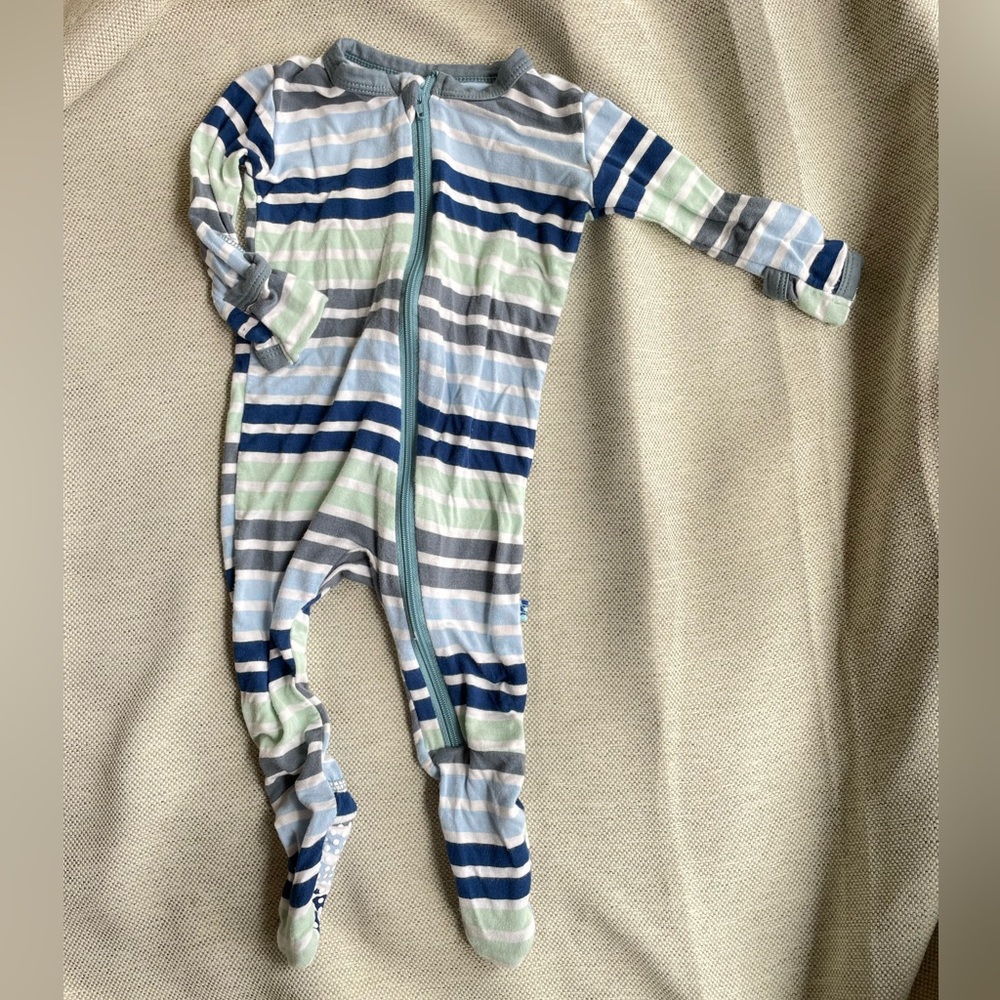 Kickee Pants Zip Footie 3-6 months EUC